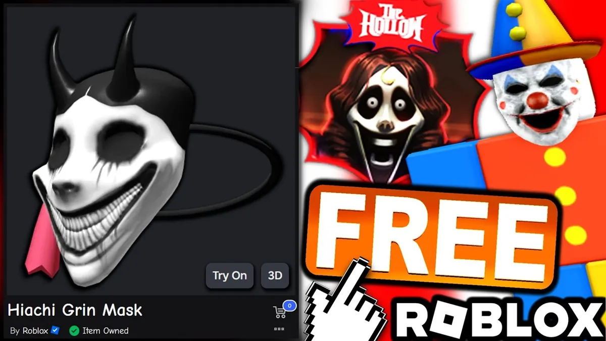 Video thumbnail showing the Hiachi Grin Mask reward and The Hollow badge.